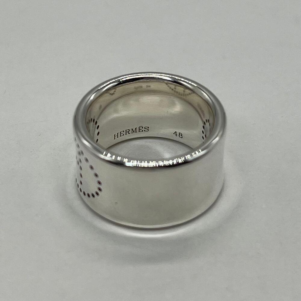 Hermes Eclipse Ribbon Ring Notation Size 48 Ag925 - image 8